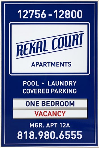 Apartment Building Hanging Vacancy Sign rekal court