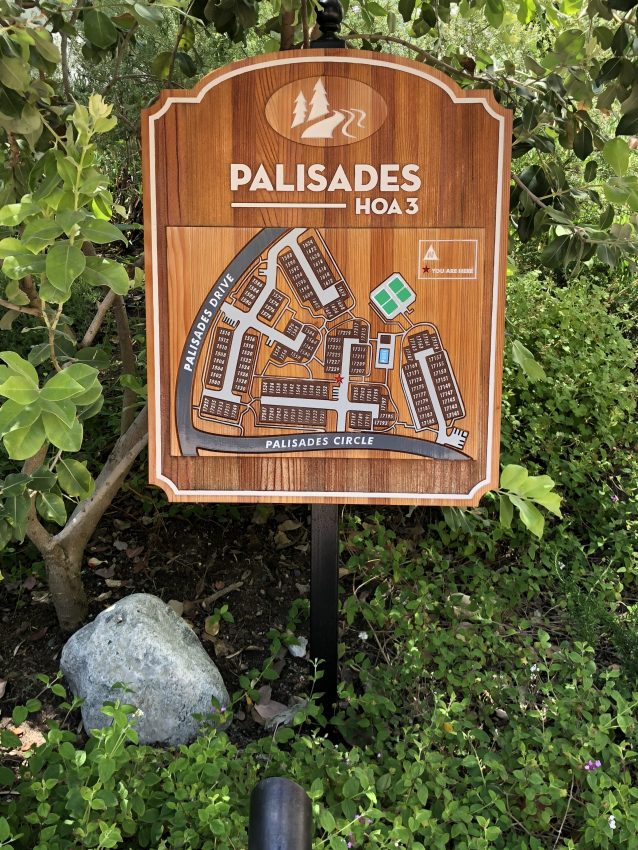 Palisades Residential Community Wayfinding Map Sign Palisades HOA3 sign